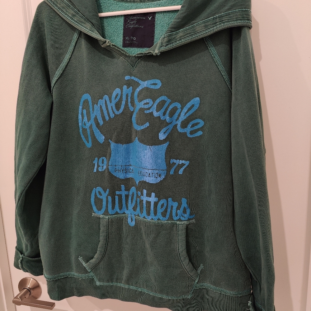 American Eagle Outfitters Dark Green Hoodie XL